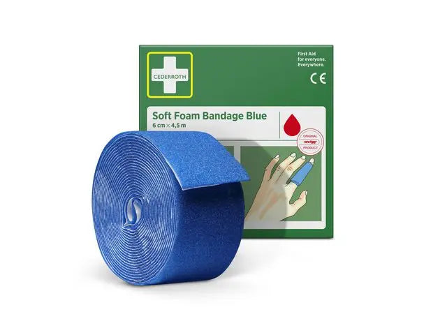 Plåster CEDERROTH SoftFoam 6cmx4,5m blå - Primmeshiper