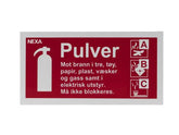 Skylt Brandsläckare pulver 10x20cm - Primmeshiper