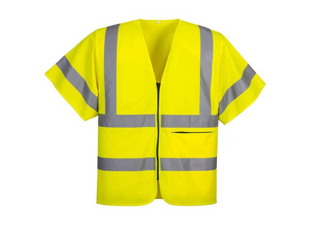 Varselväst zip PW C372 kl2/3 gul M Primmeshiper