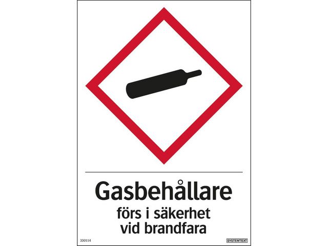 Skylt Gasbehållare 210x297mm - Primmeshiper