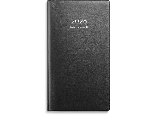 Kalender Interplano II 2026 plast svart Primmeshiper