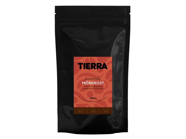 Kaffe TIERRA Mörkrost Hela Bönor 1kg Primmeshiper