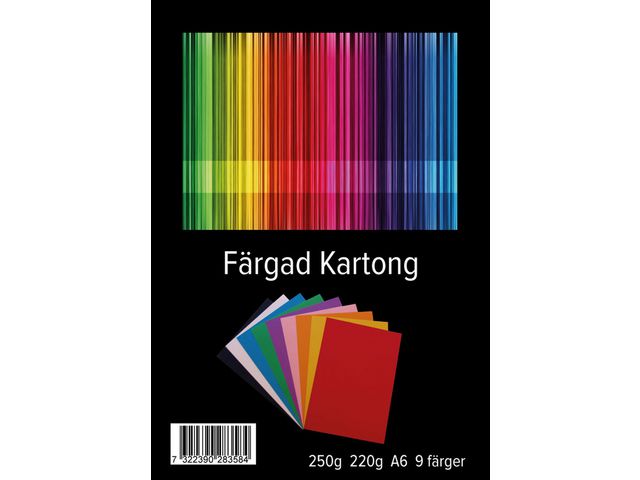 Kartong A6 220g 9 färger - Primmeshiper