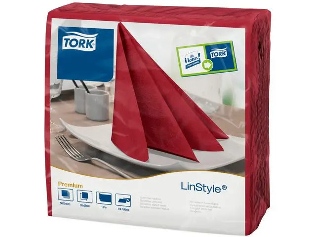Servett TORK LinStyle vröd 39x39cm 50/fp Primmeshiper