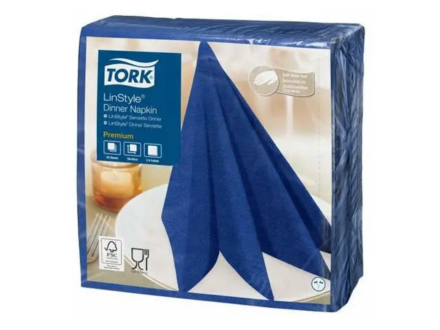 Servett TORK LinStyle blå 39x39cm 50/fp Primmeshiper