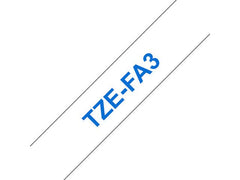 Tape BROTHER TZEFA3 12mm blå på vit - Primmeshiper