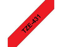 Tape BROTHER TZE431 12mm svart på röd - Primmeshiper