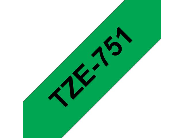 Tape BROTHER TZE751 24mm svart på grön - Primmeshiper