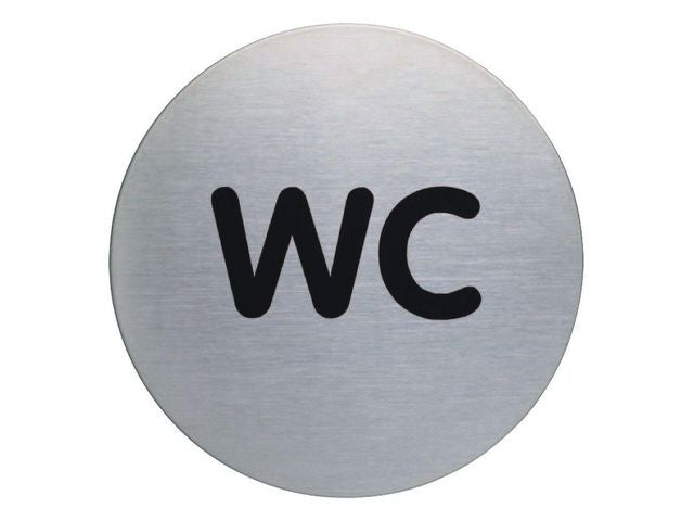 Skylt WC DURABLE 83mm borstat stål - Primmeshiper
