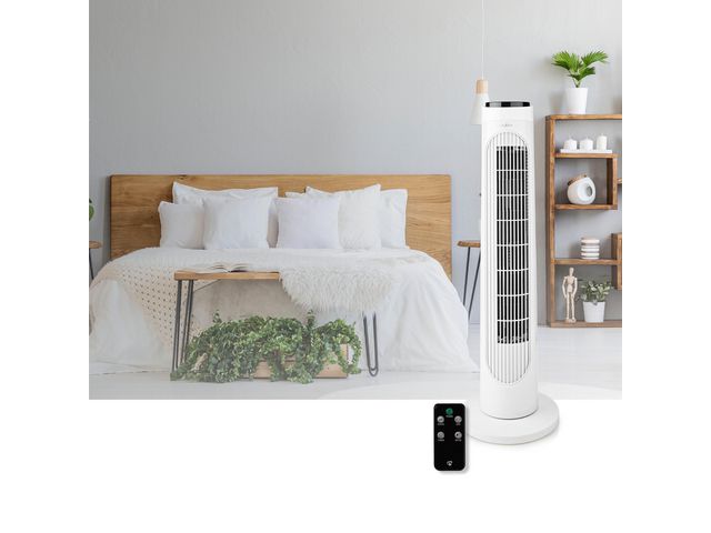 Tornfläkt NEDIS 74 cm 45W + fjärr vit - Primmeshiper