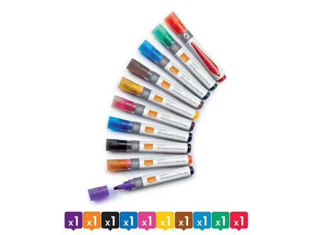 Whiteboardpenna NOBO Liq rund mix 10/fp - Primmeshiper
