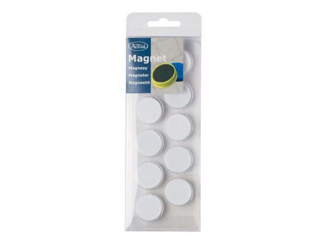 Magnetknappar ACTUAL 25 mm vit 10/fp - Primmeshiper
