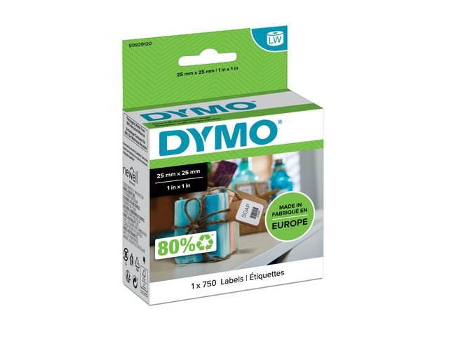 Etikett DYMO S0929120 25x25mm 750/fp Primmeshiper