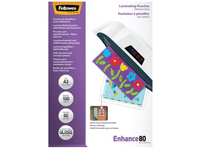 Laminat FELLOWES S-H A3 80mic kla 100/fp - Primmeshiper