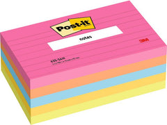 Notes POST-IT linjerat 76x127mm neon - Primmeshiper