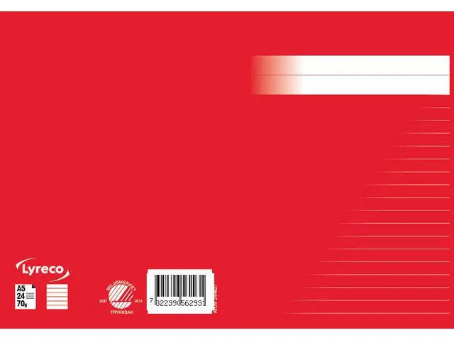 Skrivhäfte A5 ½ sida linj 8,5mm röd - Primmeshiper