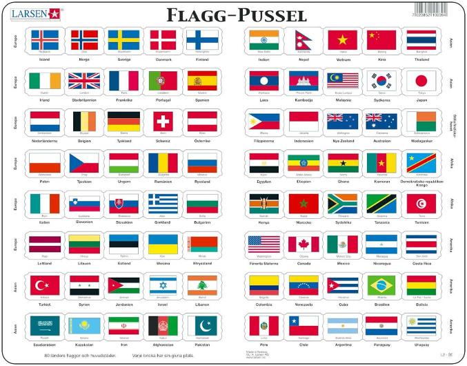 Pussel Flaggpussel 80 bitar