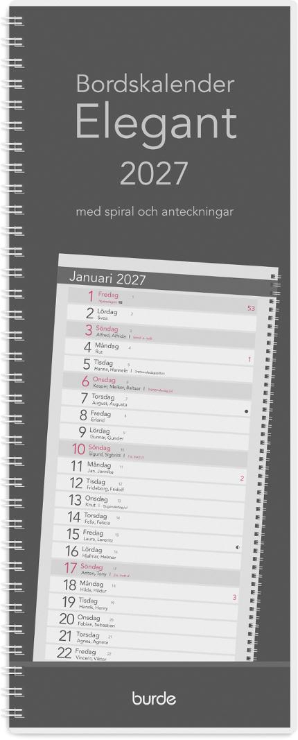 Bordskalender Elegant 2027 spiral