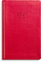 Kalender Leader 2027 konstläder röd