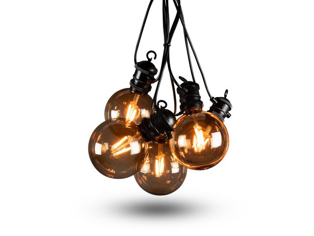 Ljusslinga 10 amber LED 4,5m svart - Primmeshiper