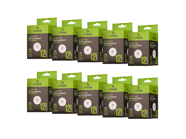 Bordtennisboll STIGA Cup vit 120/fp - Primmeshiper