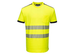 T-shirt varsel PW T181 kl2 gul M - Primmeshiper