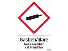 Skylt Gasbehållare 210x297mm - Primmeshiper