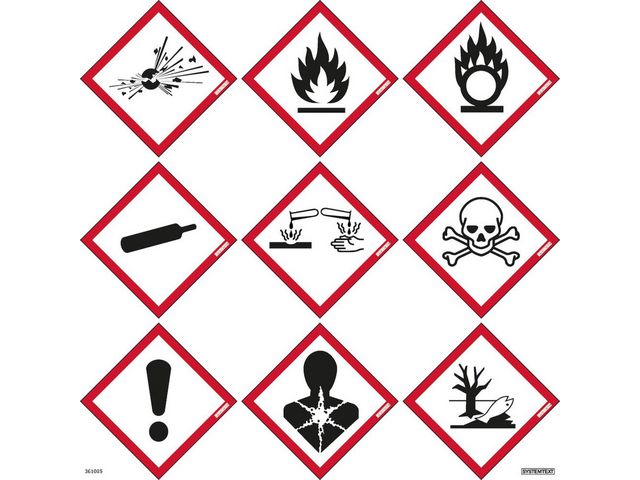 Skylt Faropiktogram CLP 9st - Primmeshiper