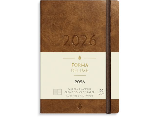 Liten Veckokal. Forma Deluxe 2026 brun Primmeshiper