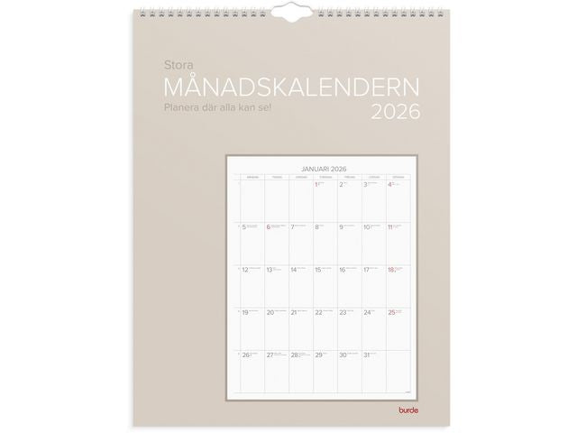 Väggkalender Stora Månadskalendern 2026 Primmeshiper