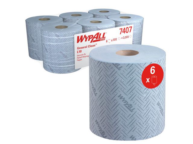 Torkrulle WYPALL 7407 centrum blå 6/FP Primmeshiper