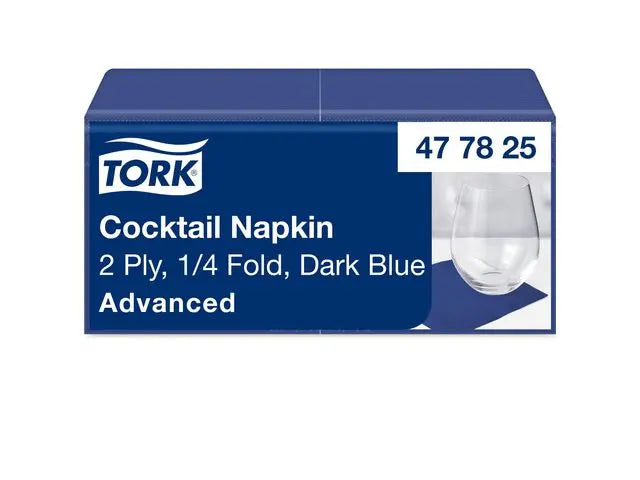 Servett TORK Cocktail 2-lags blå 200/fp Primmeshiper
