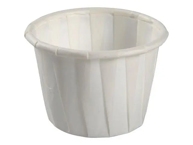 Plissébägare Ø4,4cm 30ml vit 250/fp Primmeshiper