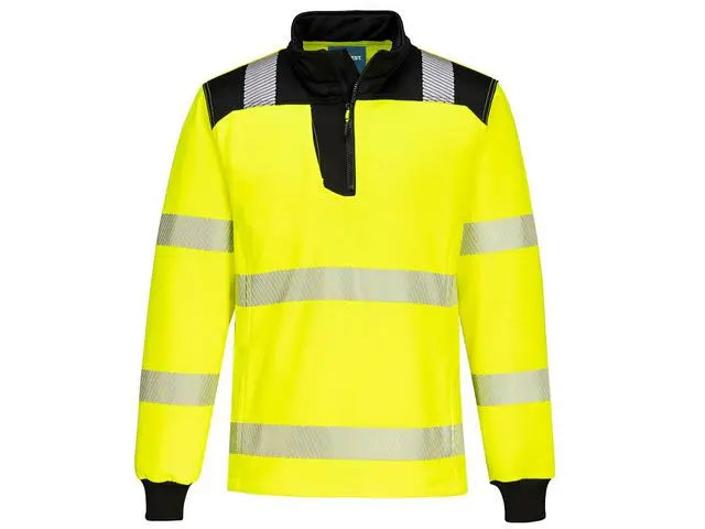 Sweatshirt PW3 Hi-Vis 1/4 Zip gul L Primmeshiper