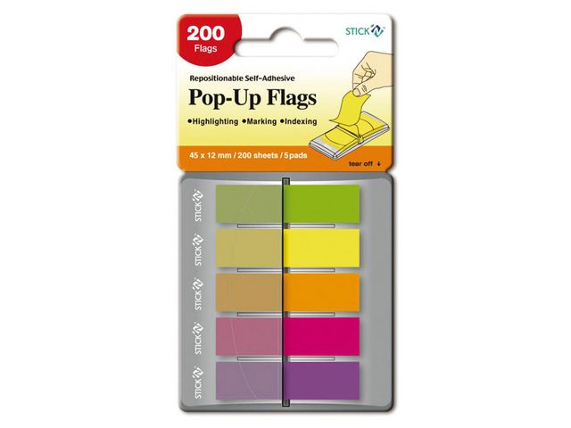 Pop-up flags 45x12mm x 5 block Primmeshiper