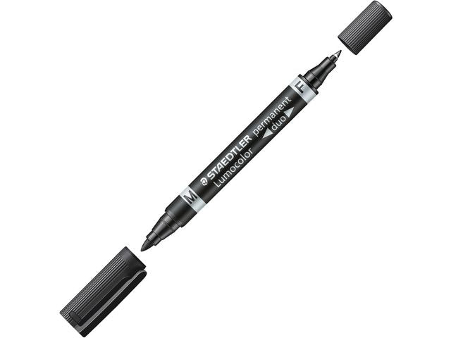 Märkpenna LUMOCOLOR DUO perm. F M svart Primmeshiper