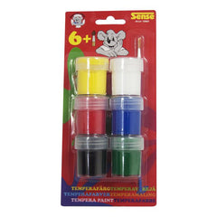 Tempera-Farben 6 Farben mit Pinsel