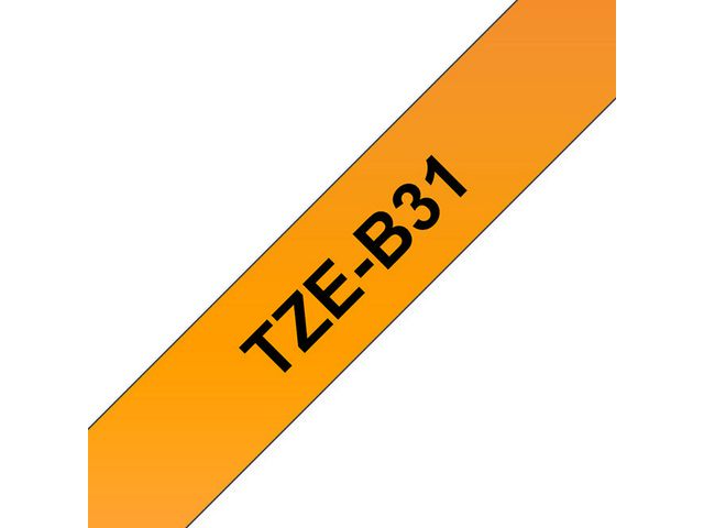 Tape BROTHER TZEB31 12mm svart på orange - Primmeshiper
