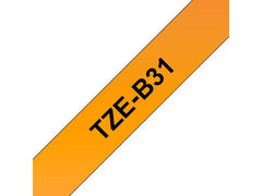 Tape BROTHER TZEB31 12mm svart på orange - Primmeshiper