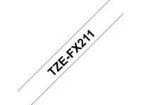 Tape BROTHER TZEFX211 6mm svart på vit Primmeshiper