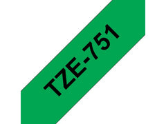 Tape BROTHER TZE751 24mm svart på grön - Primmeshiper