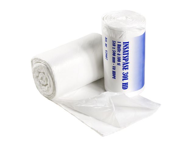 Papperskorgspåse HD 30L vit 100/rl - Primmeshiper