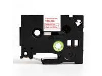 Tape 9mm TZe-222 röd på vit - Primmeshiper