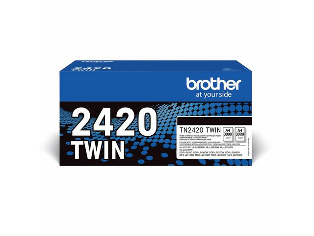 Toner BROTHER TN2420 2x3K svart 2/fp - Primmeshiper