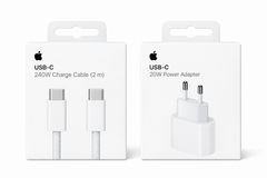 Ingår i 3-i-1-paketet: Apple 20 W USB-C-strömadapter och extra 2 m USB-C-laddningskabel